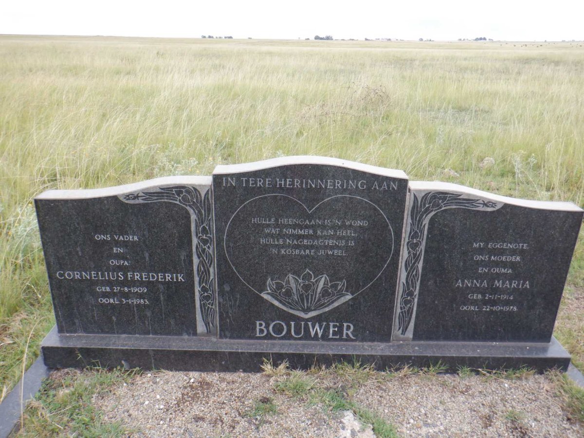 BOUWER Cornelius Frederik 1909-1983 &amp; Anna Maria 1914-1978