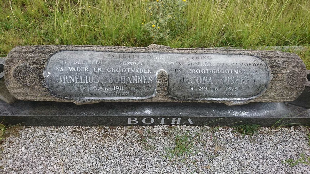 BOTHA Cornelius Johannes 1911-1982 &amp; Jacoba Susanna 1915-1999