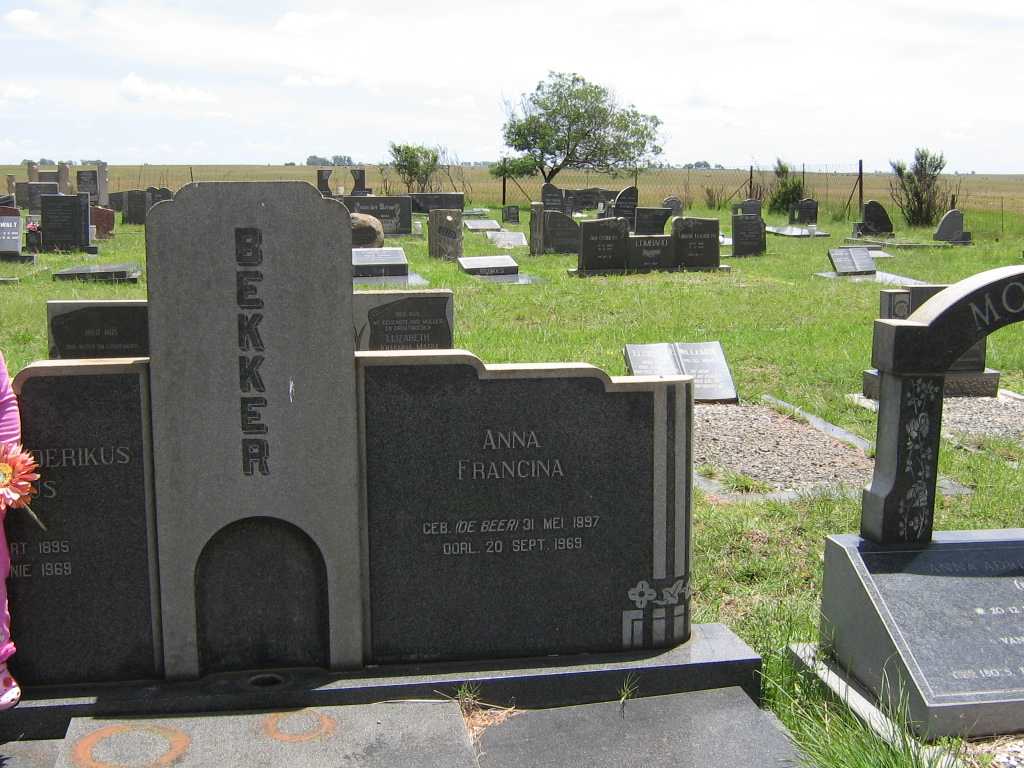 BEKKER Anna Francina nee DE BEER 1897-1969