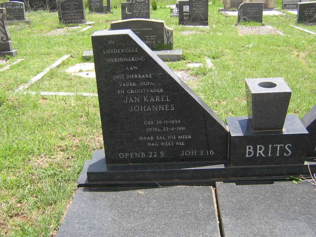 BRITS Jan Karel Johannes 1899-1981