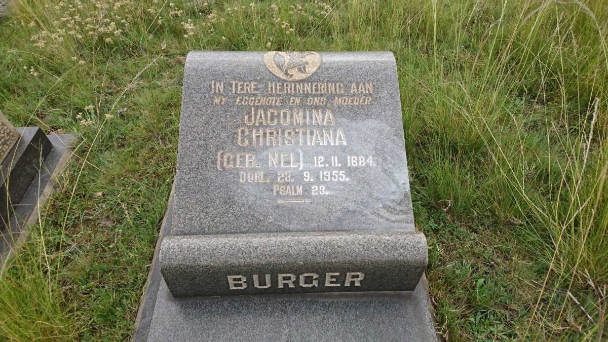 BURGER Jacomina Christiana nee NEL 1884-1955