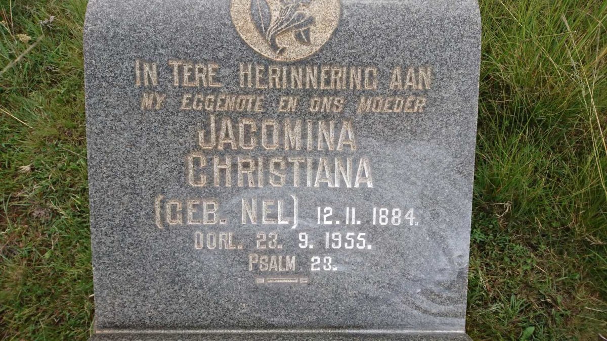BURGER Jacomina Christiana nee NEL 1884-1955