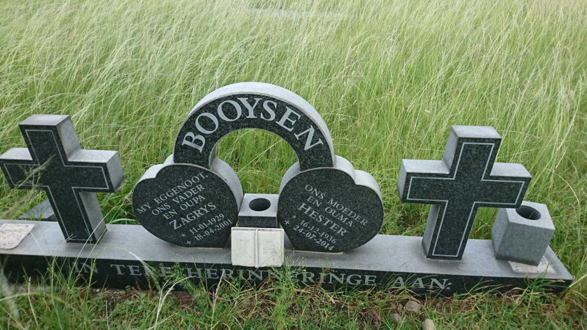 BOOYSEN Zagrys 1929-2001 &amp; Hester 1936-2014