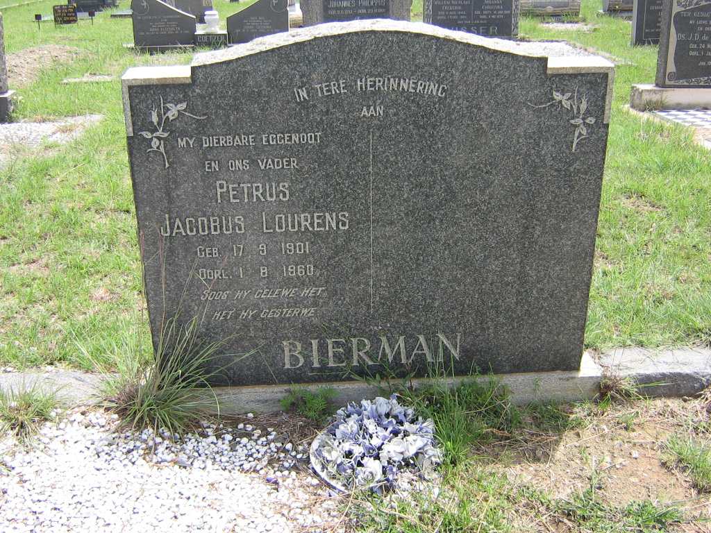 BIERMAN Petrus Jacobus Lourens 1901-1960