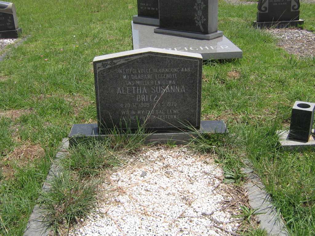 BRITZ Aletha Susanna 1909-1975