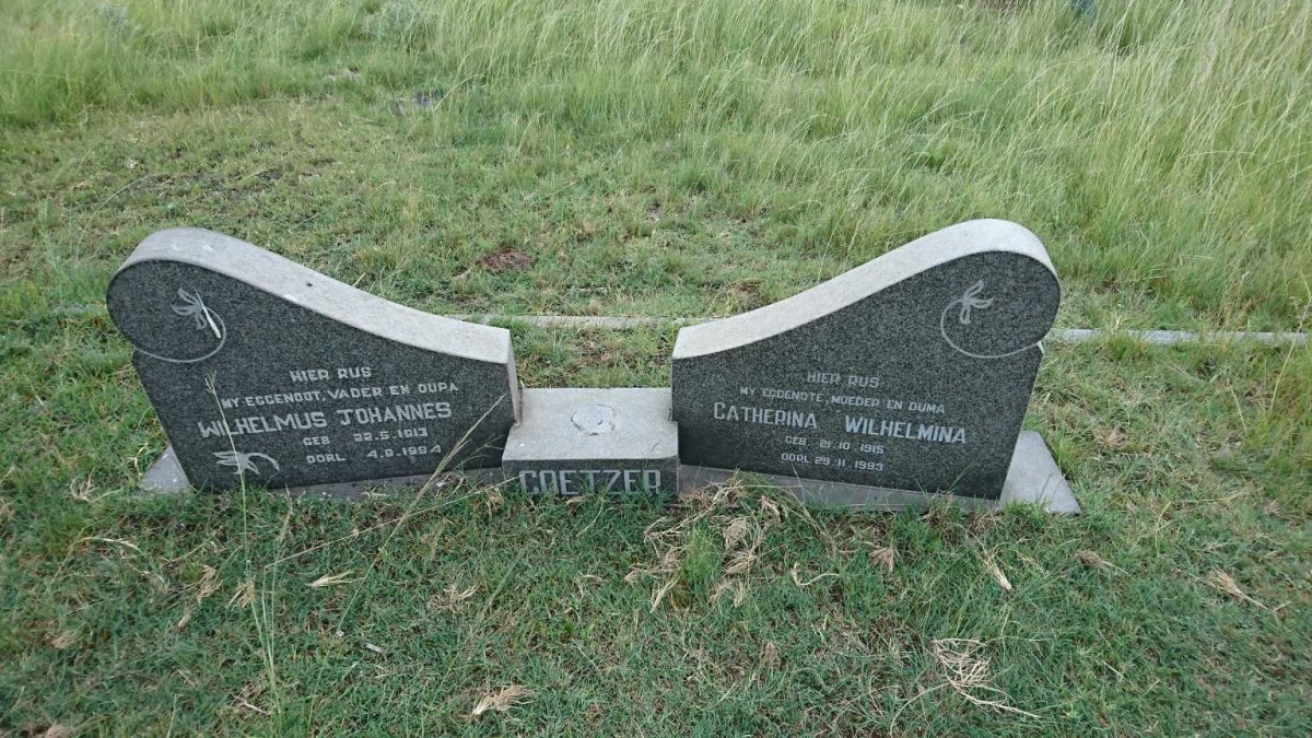 COETZER Wilhelmus Johannes 1913-1994 &amp; Catherina Wilhelmina 1915-1993