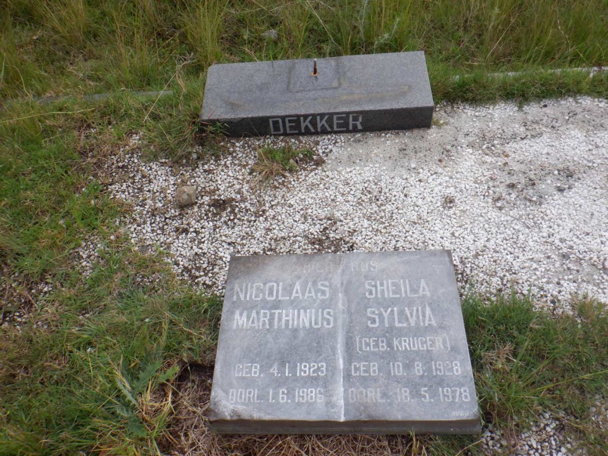DEKKER Nicolas Marthinus 1923-1986 &amp; Sheila Sylvia KRUGER 1928-1978