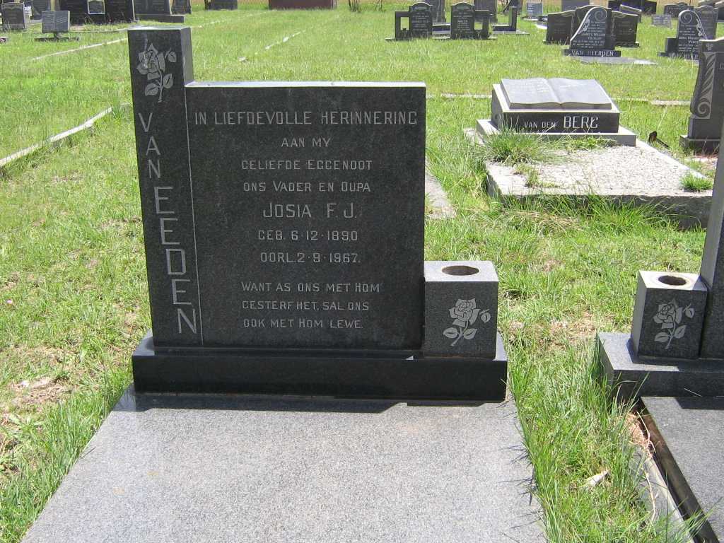 EEDEN Josia F.J., van 1890-1967