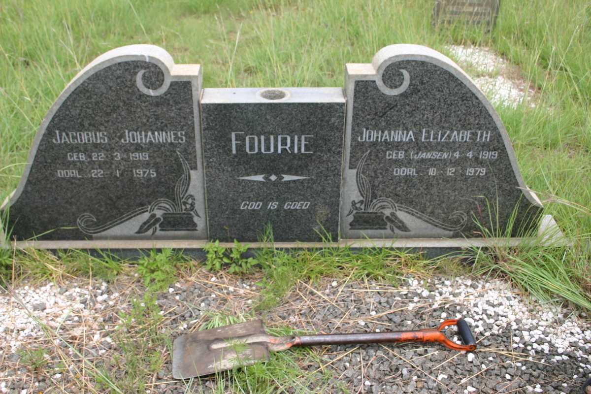 FOURIE Jacobus Johannes 1919-1975 &amp; Johanna Elizabeth JANSEN 1919-1979