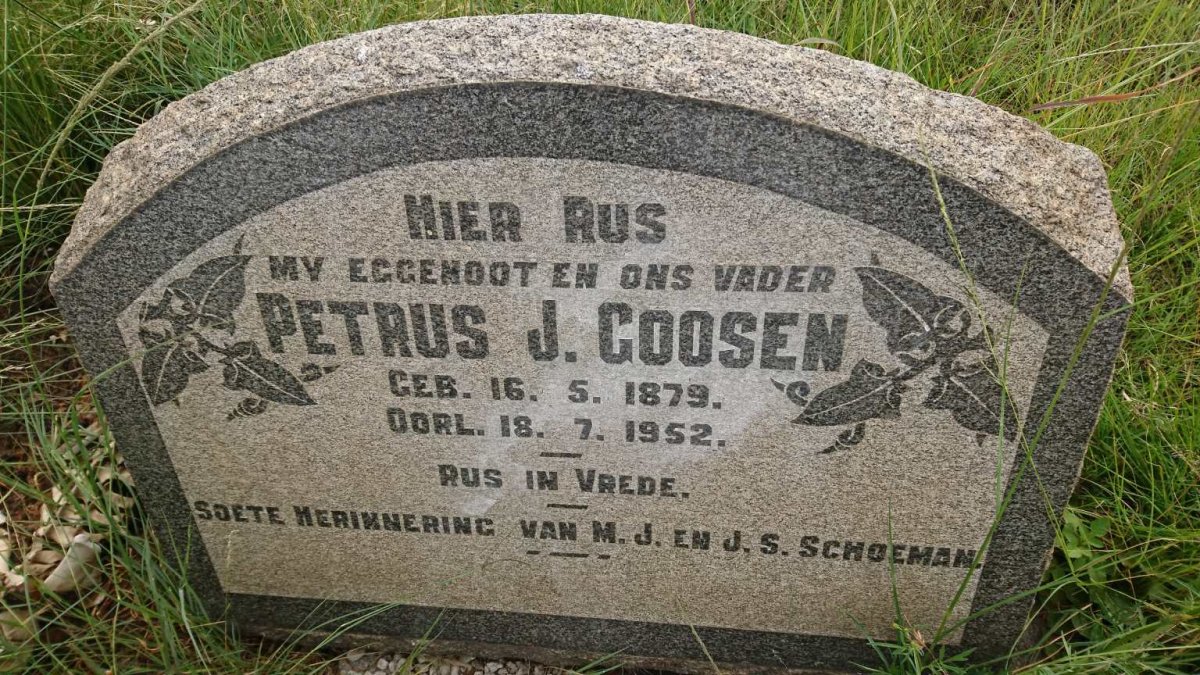 GOOSEN Petrus J. 1879-1952