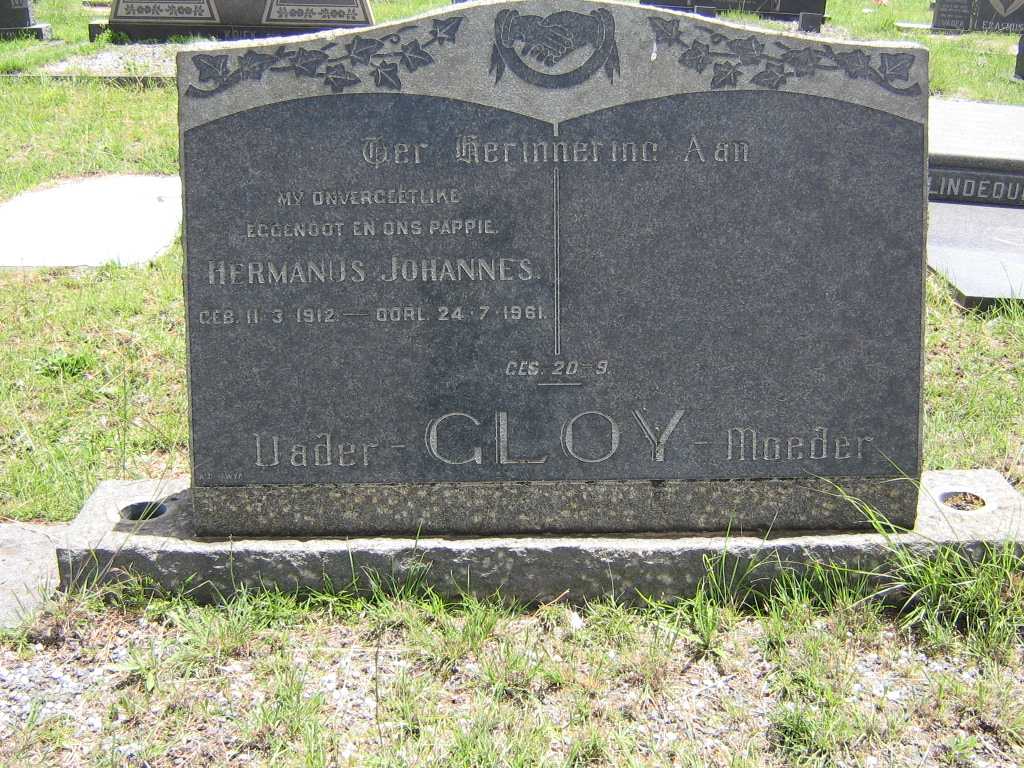 GLOY Hermanus Johannes 1912-1961