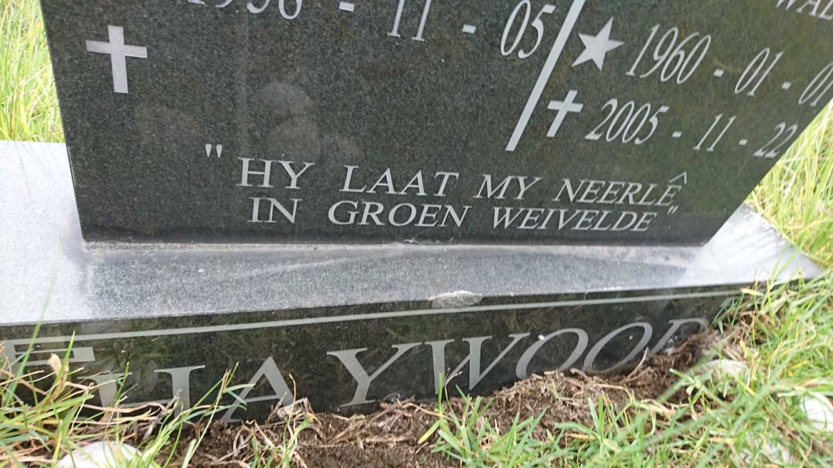 HAYWOOD Jurgens Hendrik 1958- &amp; Maria Izabella V.D.WALT 1960-2005