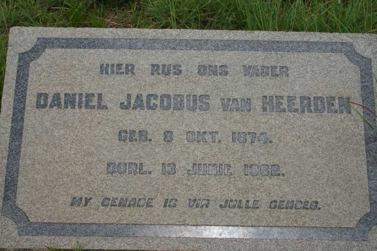 HEERDEN Daniel Jacobus, van 1874-1962