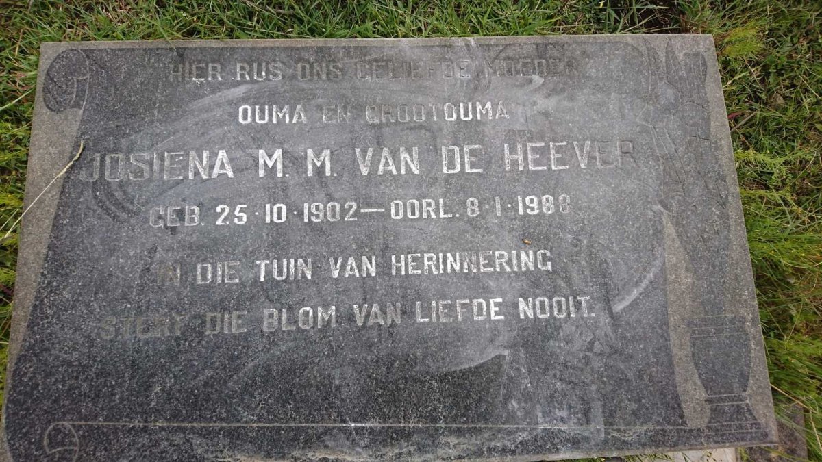 HEEVER Josiena M.M., van de 1902-1988