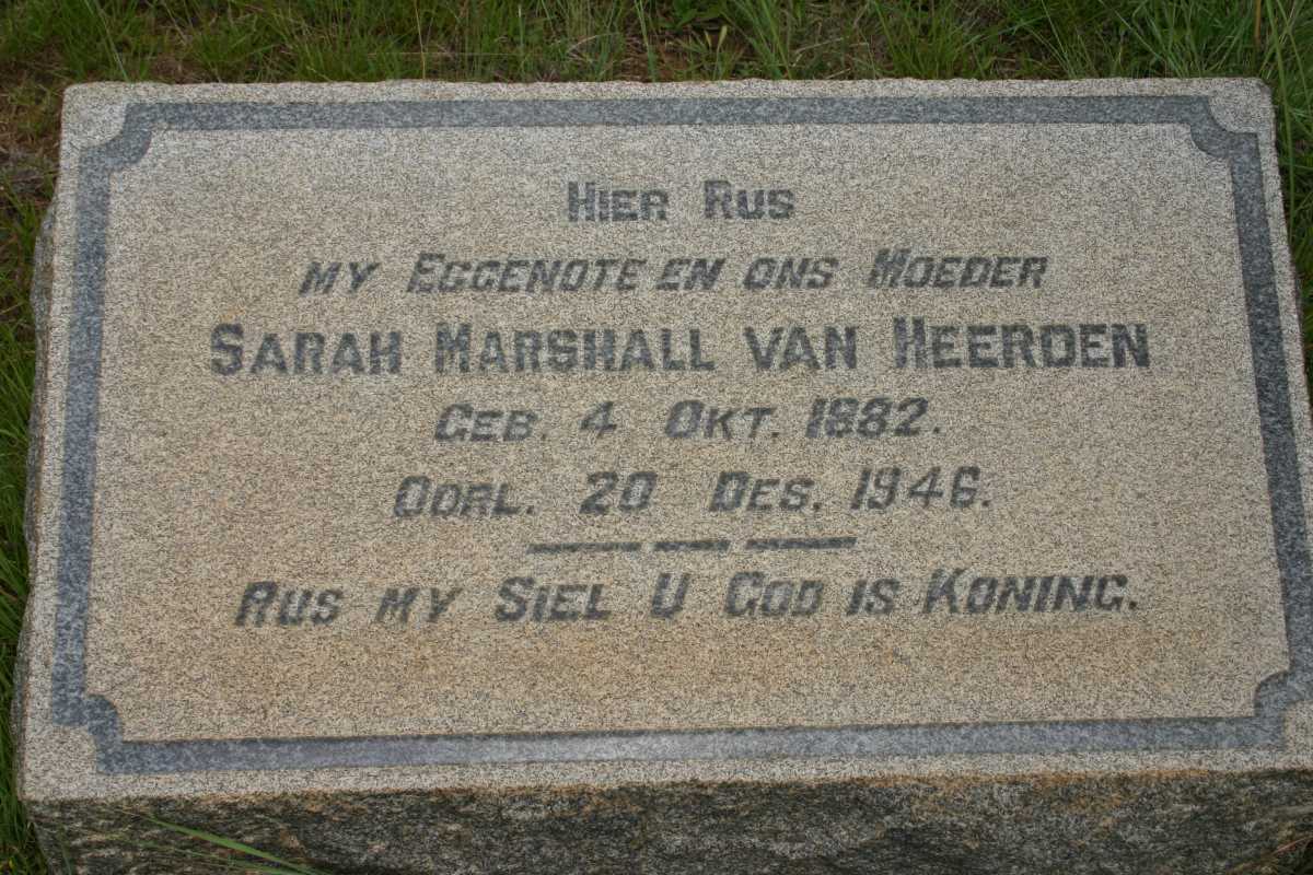 HEERDEN Sarah Marshall, van 1882-1946