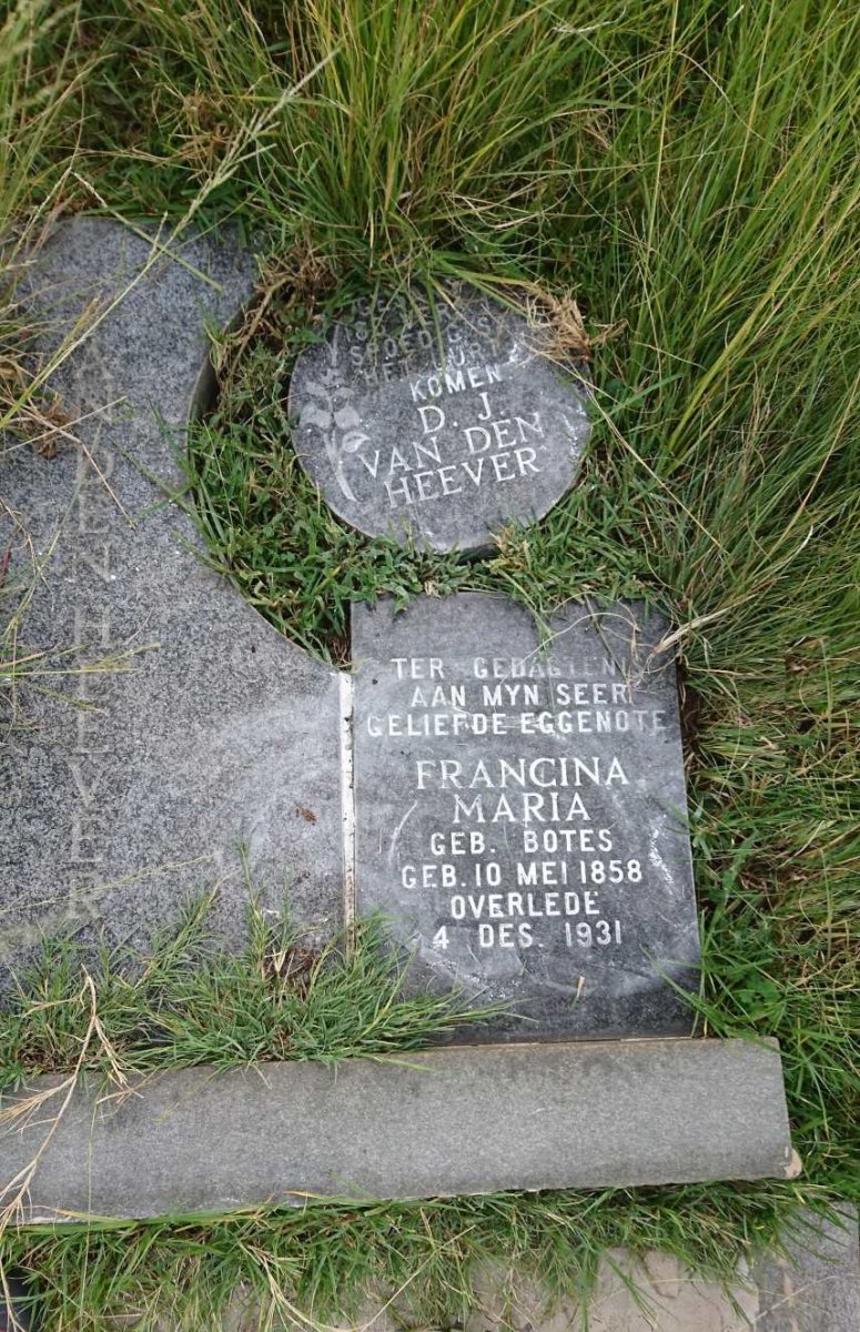 HEEVER Francina Maria, van den nee BOTES 1858-1931 :: VAN DEN HEEVER D.J. 1928-1930