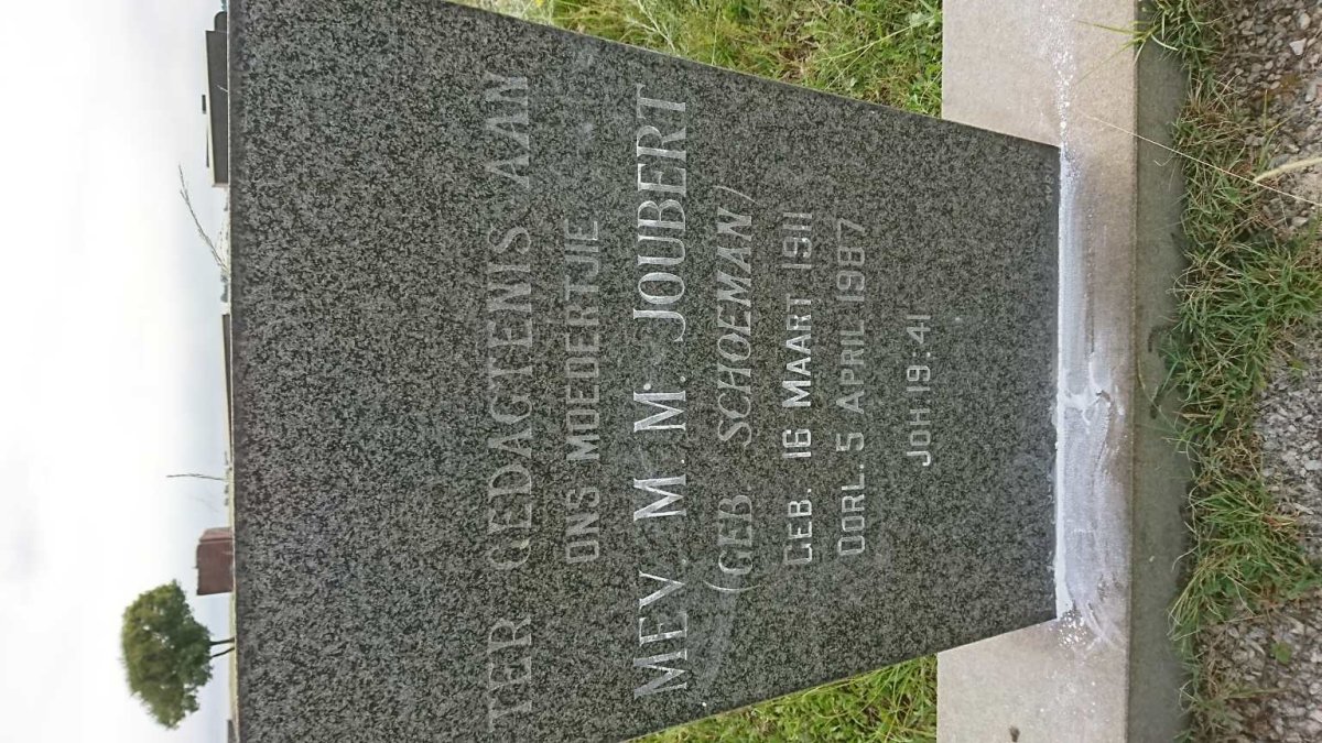 JOUBERT M.M. nee SCHOEMAN 1911-1987