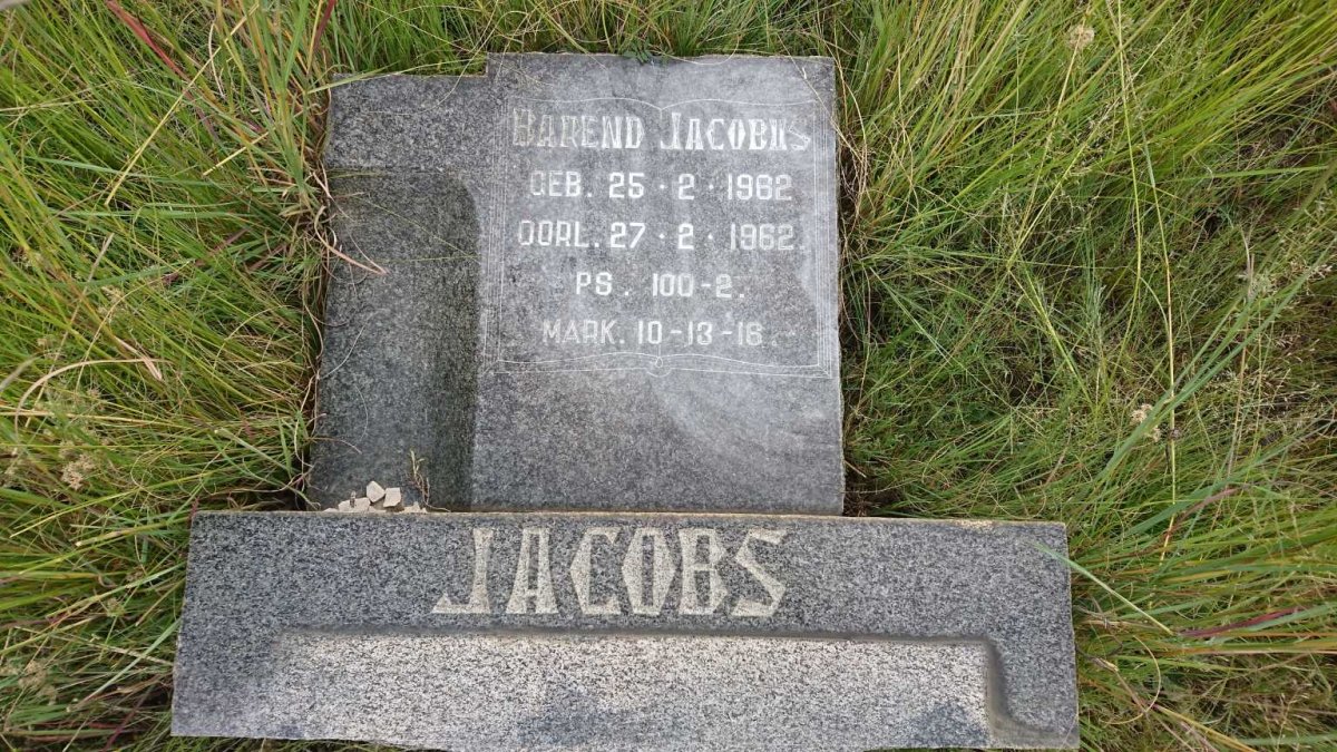 JACOBS Barend Jacobus 1962-1962