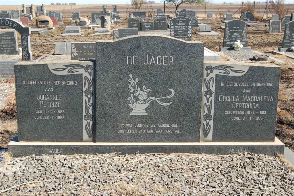 JAGER Johannes Petrus, de 1888-1966 &amp; Orcilla Magdalena Gertruida PIETERS 1893-1985