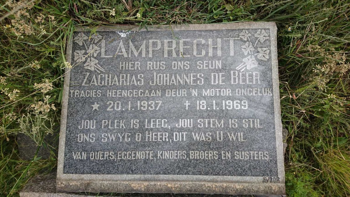 LAMPRECHT Zacharias Johannes de Beer 1937-1969