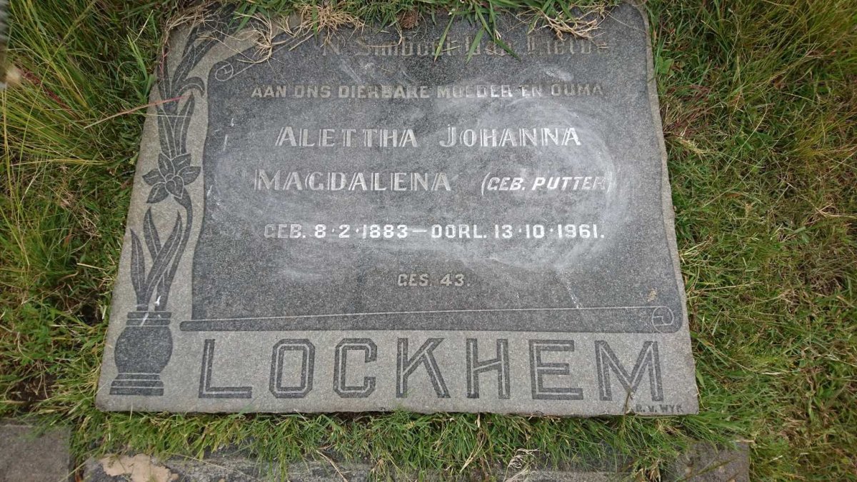 LOCKHEM Alettha Johanna Magdalena nee PUTTER 1883-1961
