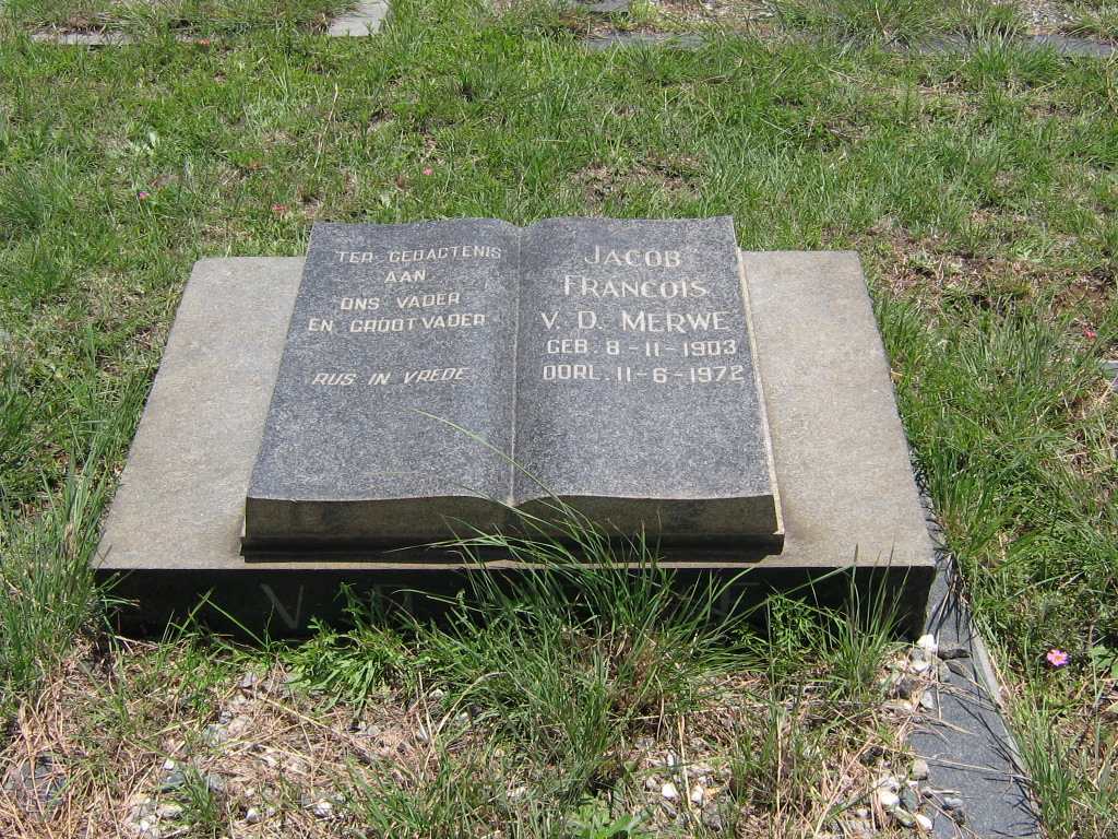 MERWE Jacob Francois, v.d. 1903-1972
