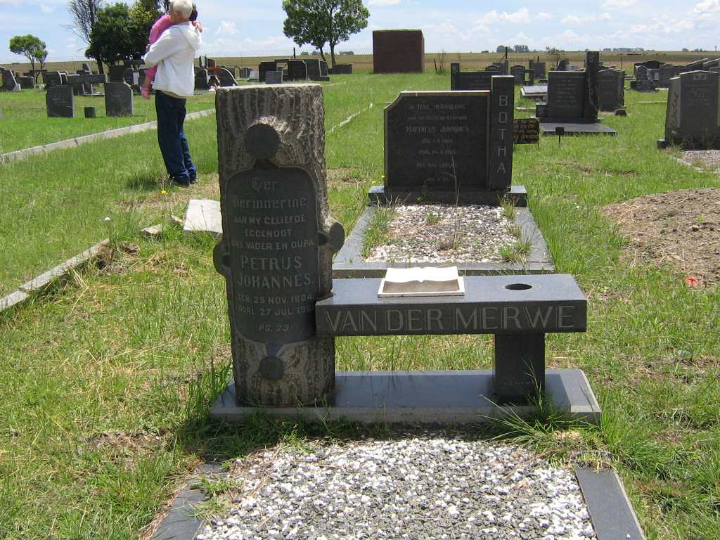 MERWE Petrus Johannes, van der 1884-1961