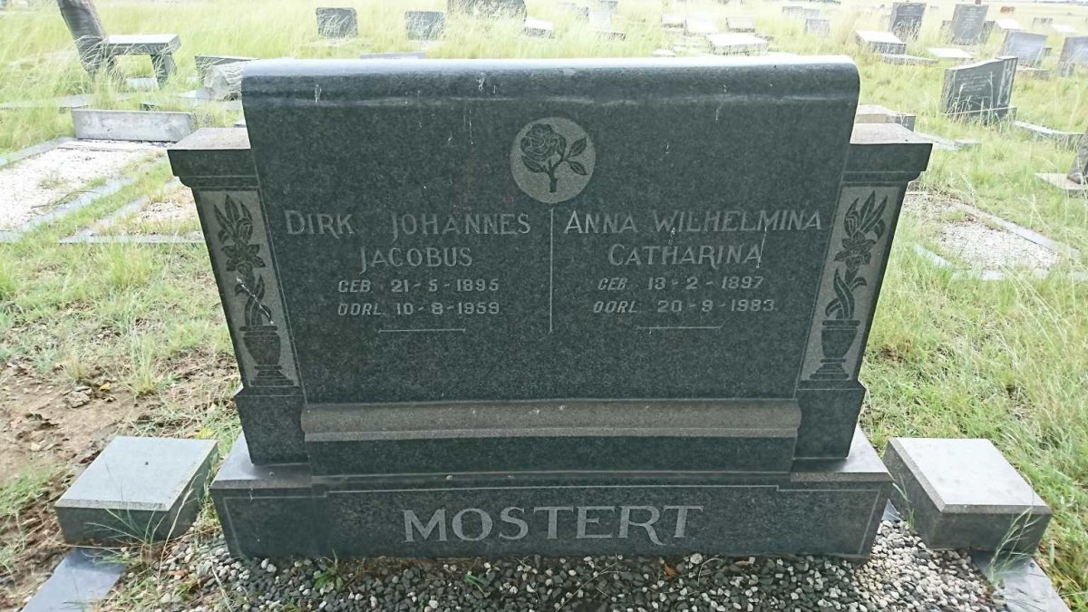 MOSTERT Dirk Johannes Jacobus 1895-1959 &amp; Anna Wilhelmina Catharina 1897-1983