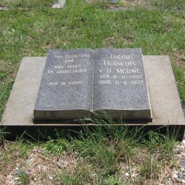 MERWE Jacob Francois, v.d. 1903-1972