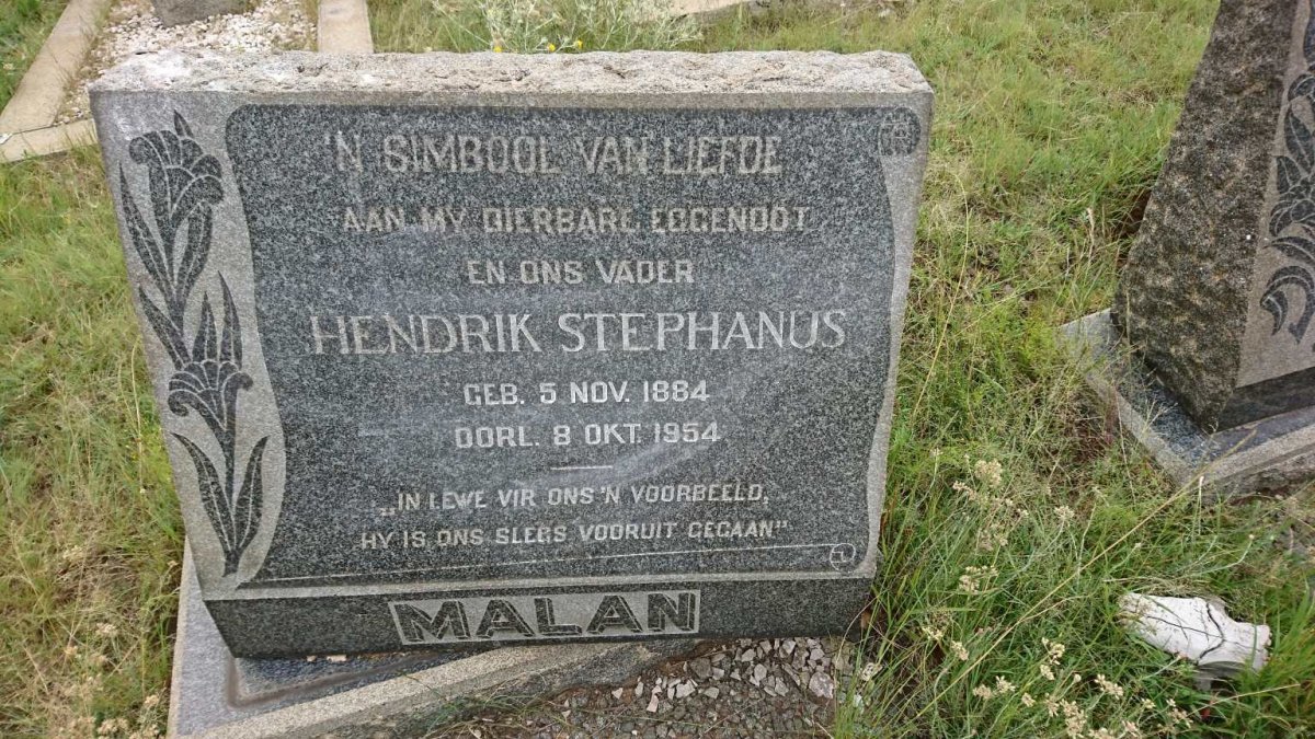 MALAN Hendrik Stephanus 1884-1954