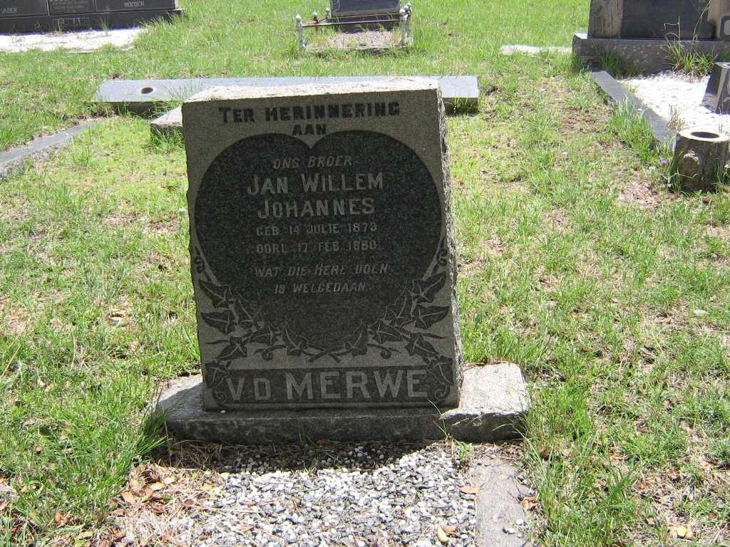 MERWE Jan Willem Johannes, v.d. 1873-1960