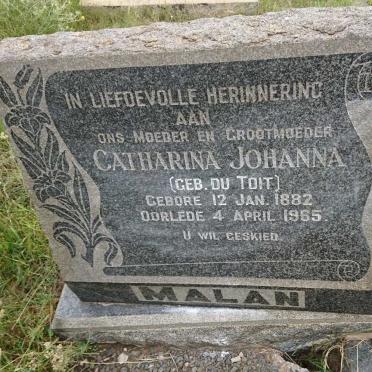 MALAN Catharina Johanna nee DU TOIT 1882-1965