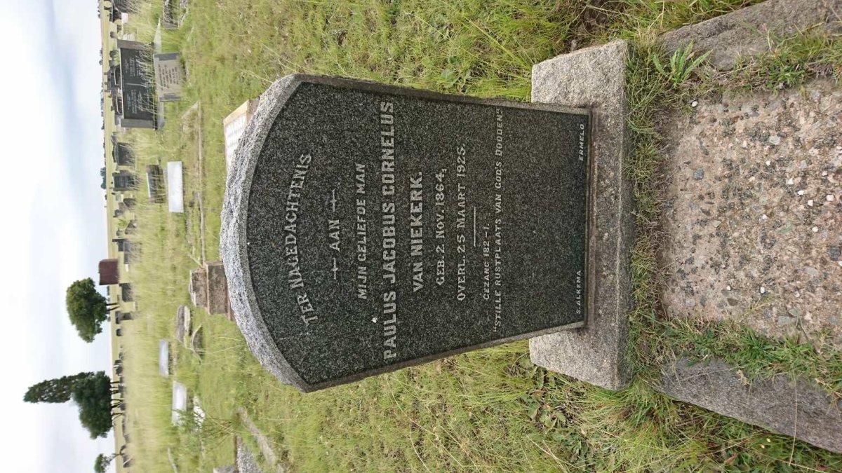 NIEKERK Paulus Jacobus Cornelus, van 1864-1925