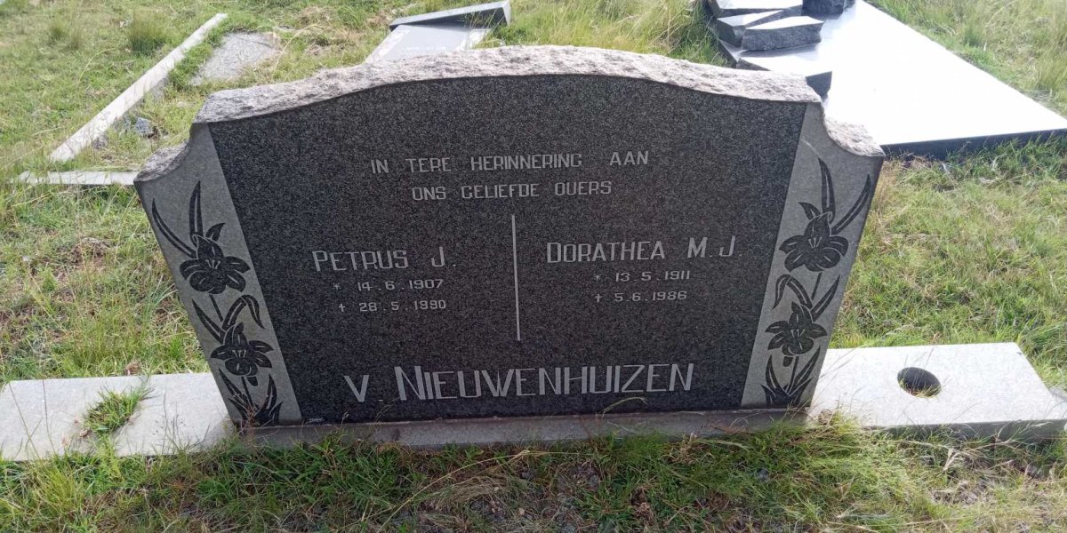NIEUWENHUIZEN Petrus J., v. 1907-1980 &amp; Dorathea M.J. 1911-1986