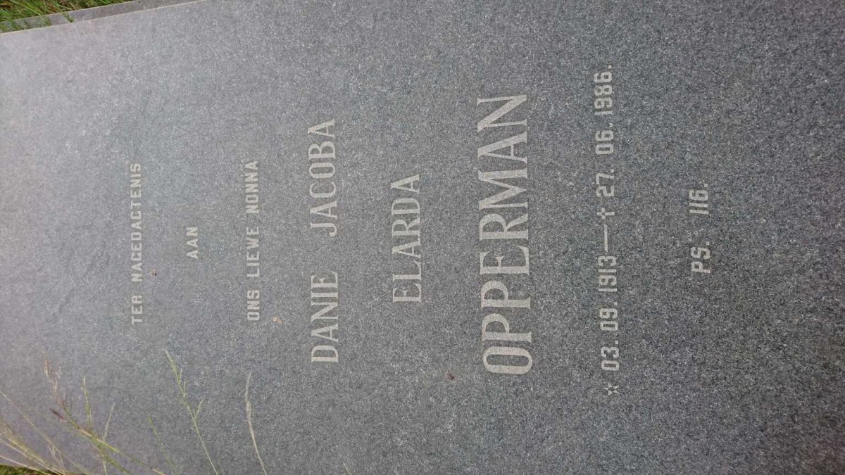 OPPERMAN Danie Jacoba Elarda 1913-1986