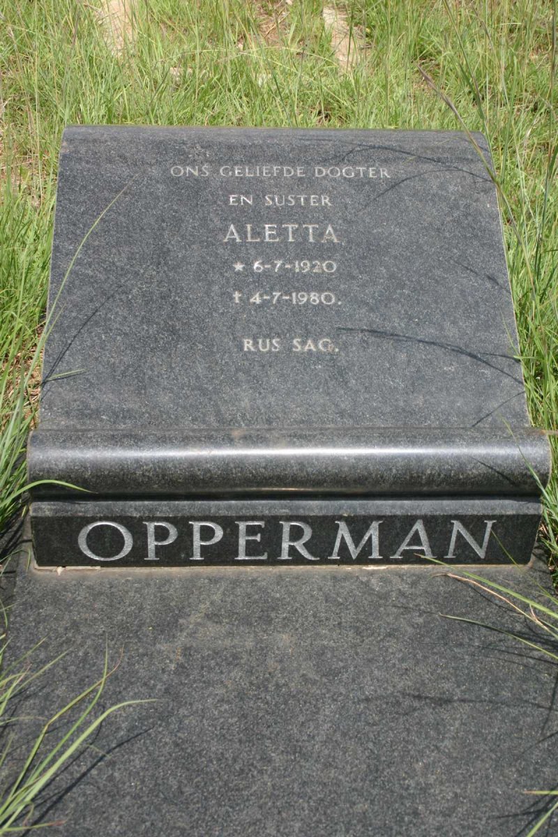 OPPERMAN Aletta 1920-1980
