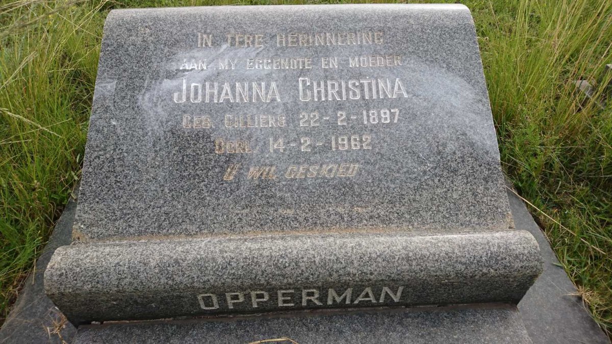 OPPERMAN Johanna Christina nee CILLIERS 1897-1962