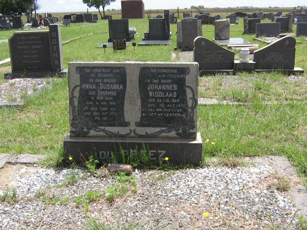 PREEZ Johannes Nicolaas 1904-1975 &amp; Anna Susanna ERASMUS 1904-1981