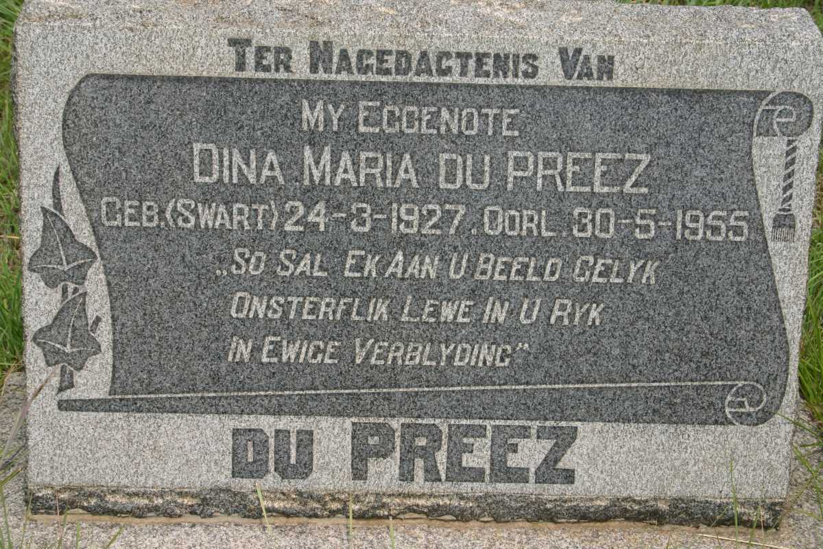 PREEZ Dina Maria, du nee SWART 1927-1955