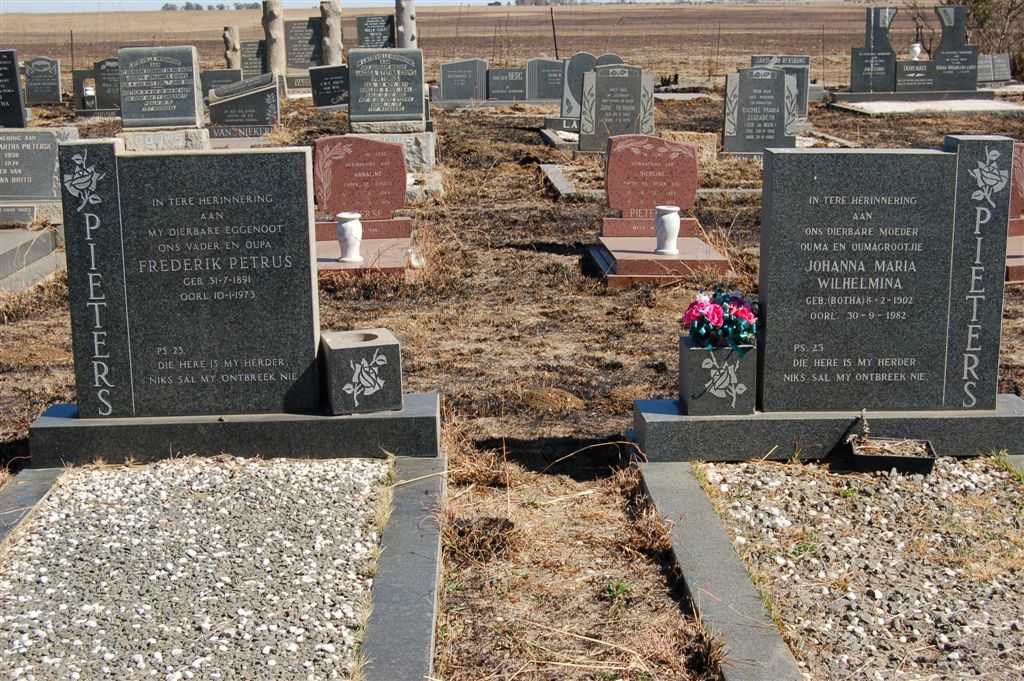 PIETERS Frederik Petrus 1891-1973 &amp; Johanna Maria Wilhelmina BOTHA 1902-1982