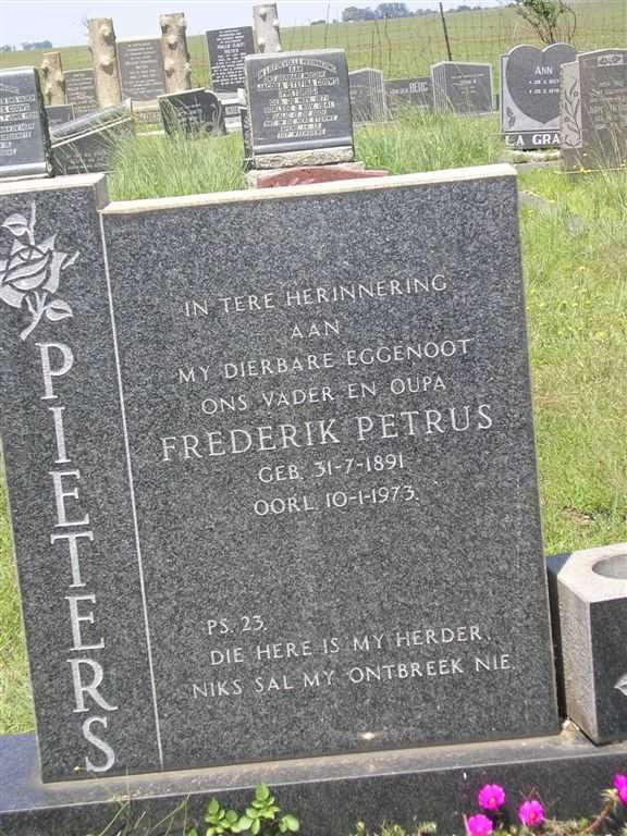 PIETERS Frederik Petrus 1891-1973