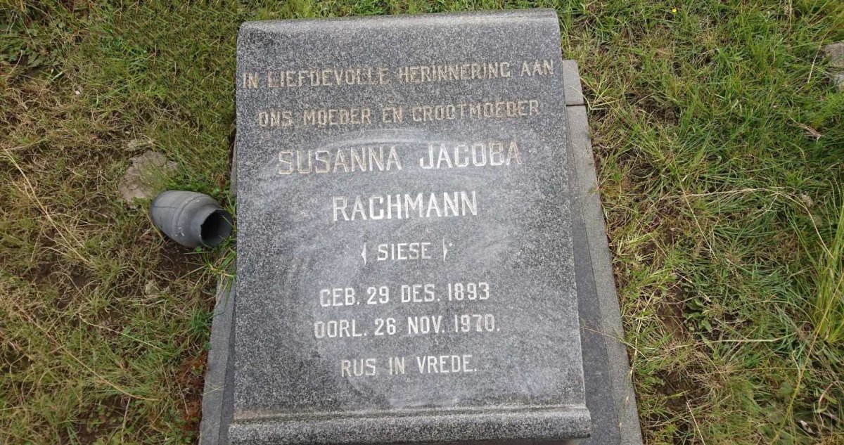 RACHMANN Ernest Hannes 1880-1951 &amp; Susanna Jacoba SIESE 1893-1970