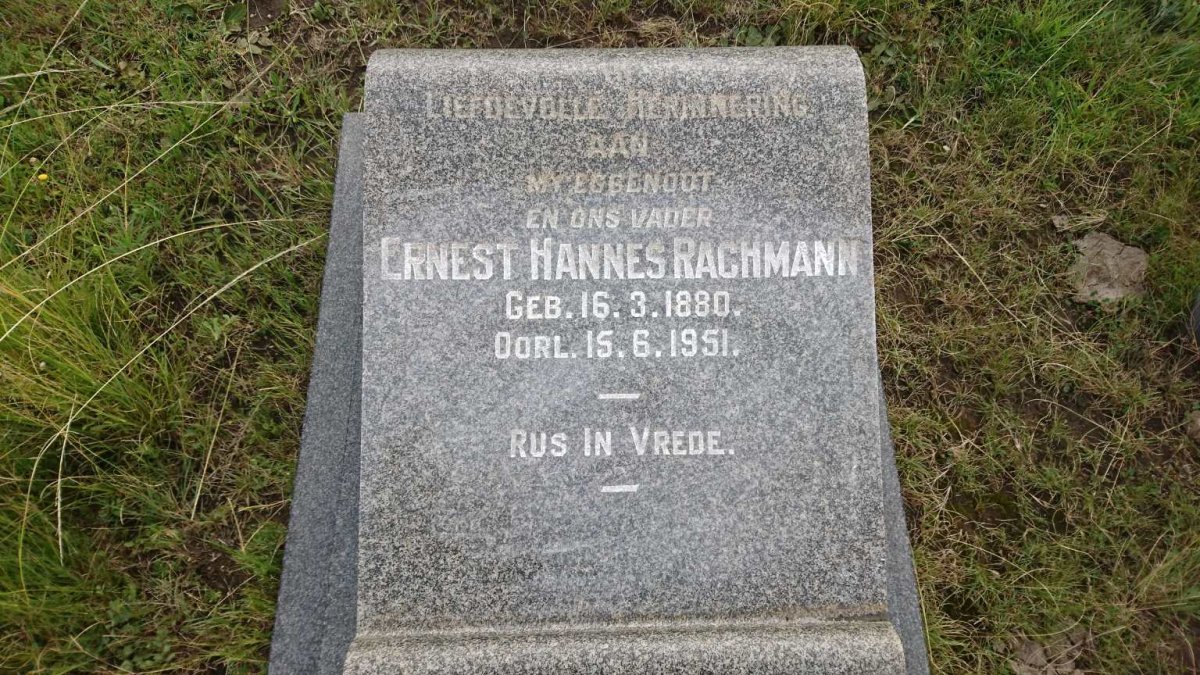 RACHMANN Ernest Hannes 1880-1951 &amp; Susanna Jacoba SIESE 1893-1970