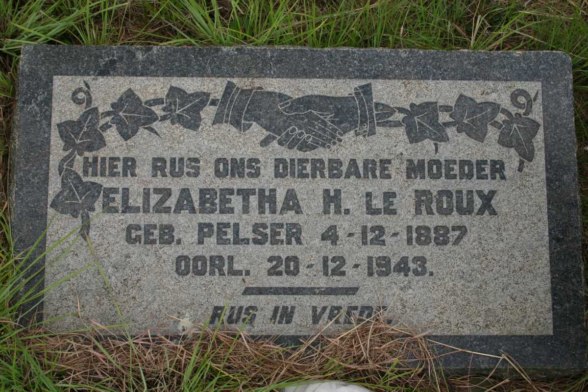 ROUX Elizabeth H., le  nee PELSER 1887-1943