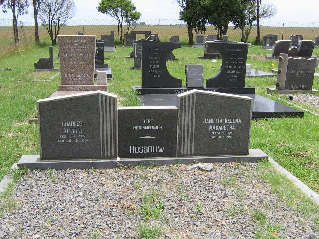 ROSSOUW Charles Alfred 1925-1984 &amp; Janetta Helena 1927-1999