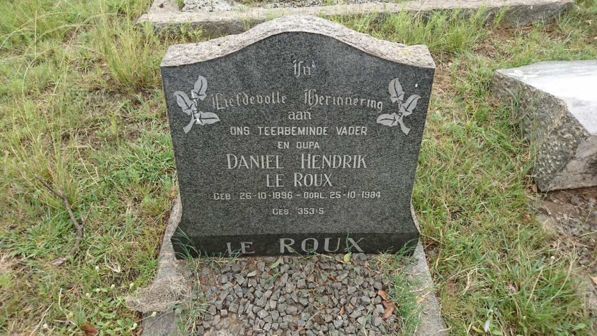 ROUX Daniel Hendrik, le 1896-1984