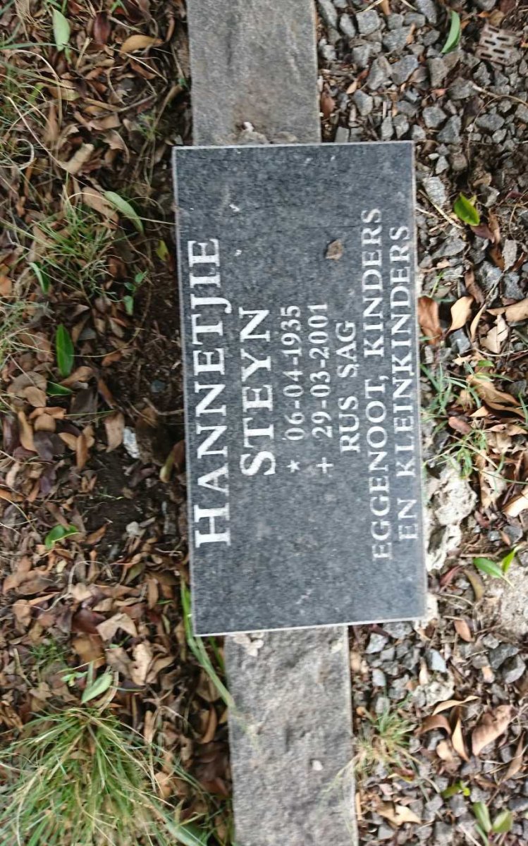 STEYN Hannetjie 1935-2001