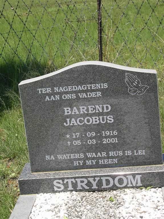 STRYDOM Barend Jacobus 1916-2001