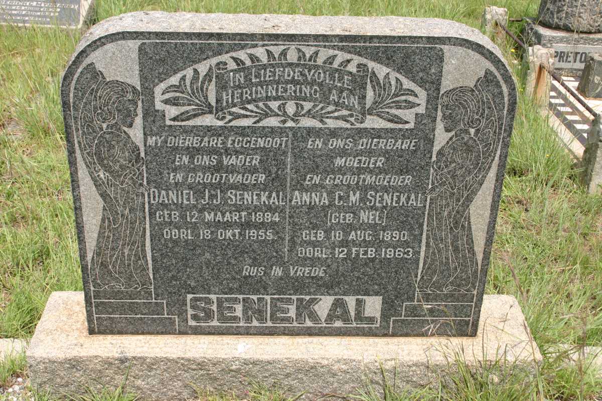 SENEKAL Daniel J.J. 1884-1955 &amp; Anna C.M. NEL 1890-1963