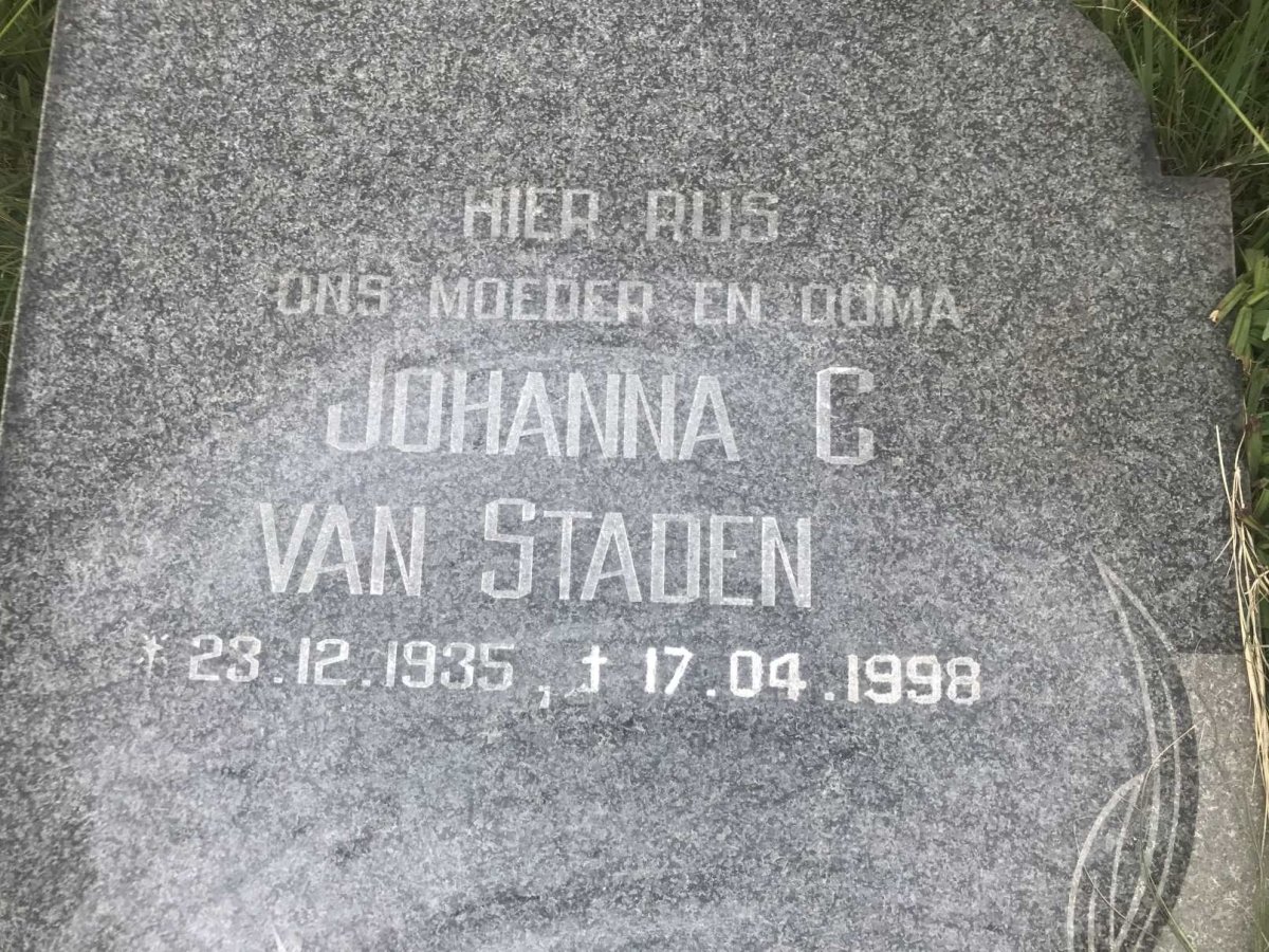 STADEN Johanna C., van 1935-1998